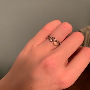 TWO BARLEY WORN PANDORA RINGS